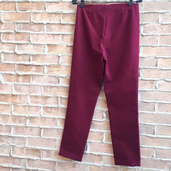 NWOT Elie Tahari Jessalyn Bi-Stretch Pants Burgundy - Picture 7 of 10
